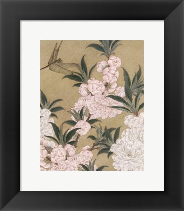 Framed Cherry Blossoms and Dragonfly Print