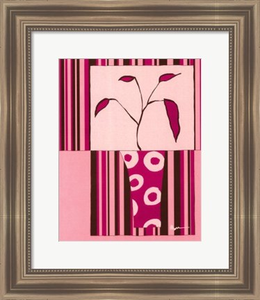 Framed Minimalist Flowers in Pink II Print