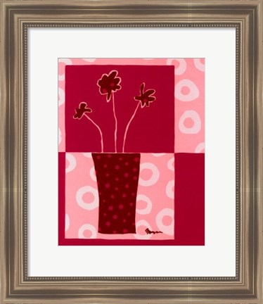 Framed Minimalist Flowers in Pink III Print