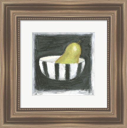 Framed Pear in Bowl Print