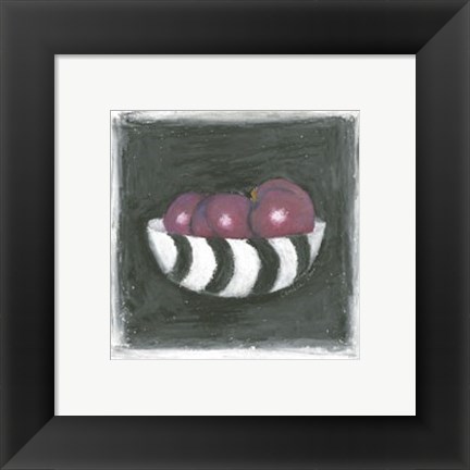 Framed Plums in Bowl Print