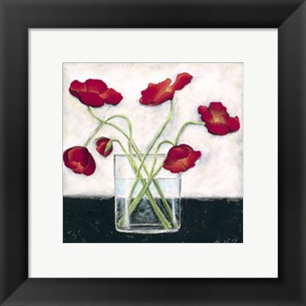 Framed Printed Modern Poppies I Print