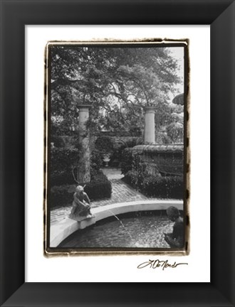 Framed Garden Fountain I Print