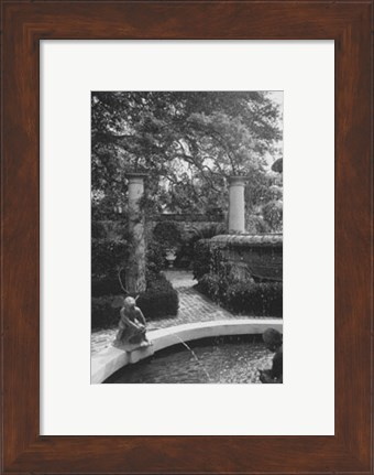 Framed Garden Fountain I Print