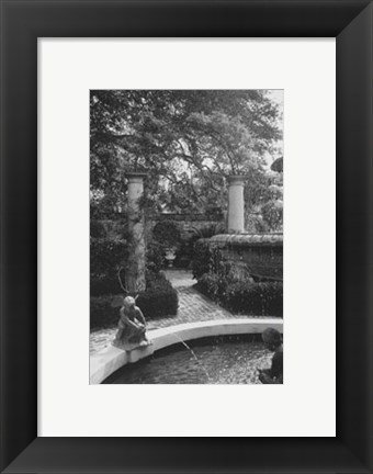 Framed Garden Fountain I Print