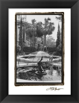 Framed Garden Fountain II Print