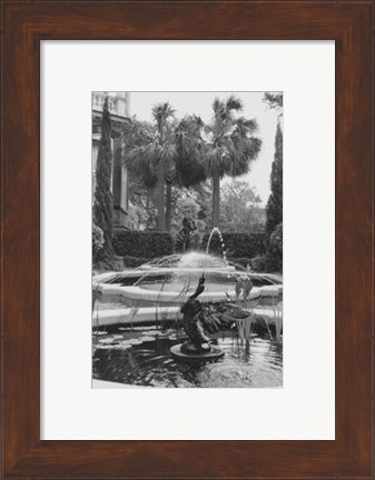 Framed Garden Fountain II Print