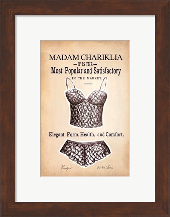 Framed Chariklia&#39;s Lingerie III Print