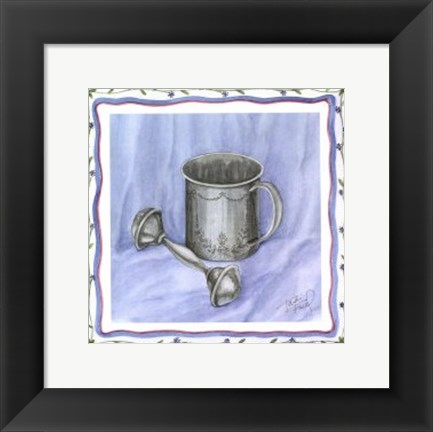 Framed Heirloom Cup &amp; Rattle I Print