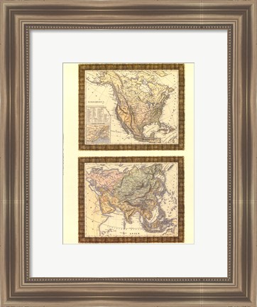 Framed Miniature Maps Print