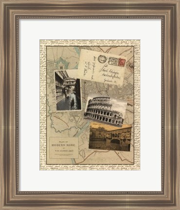 Framed Post Cards from Rome Print