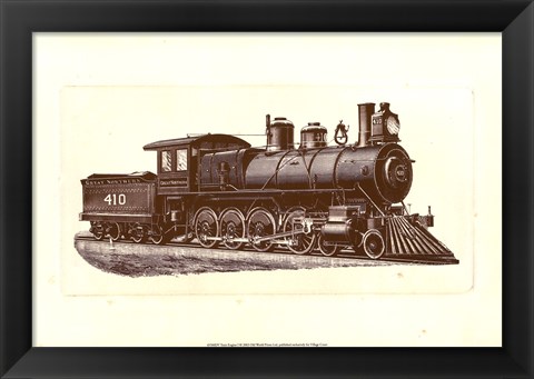 Framed Train Engine I Print