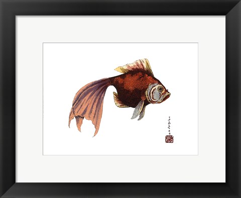 Framed Oriental Fish I Print