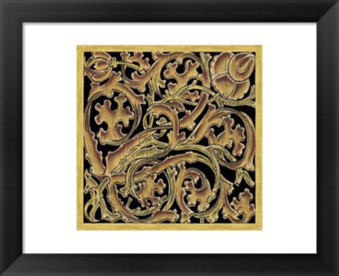 Framed Ornamental Squares I Print