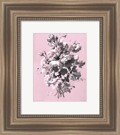 Framed Roses on Pink Print