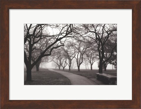 Framed Foggy Morning Walk Print