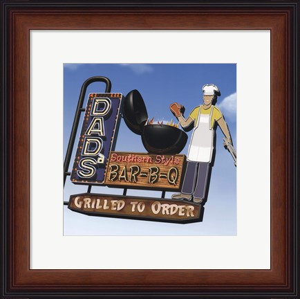 Framed Dad&#39;s Southern Style Bar-B-Q Print