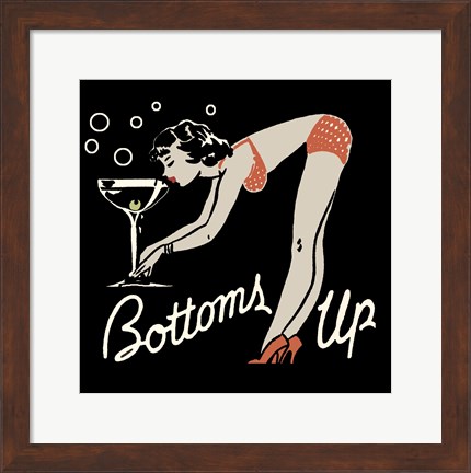Framed Bottoms Up Print