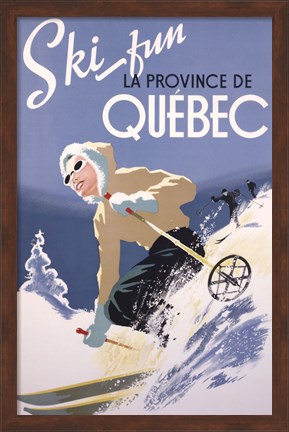 Framed Ski Fun La Province de Quebec, 1948 Print