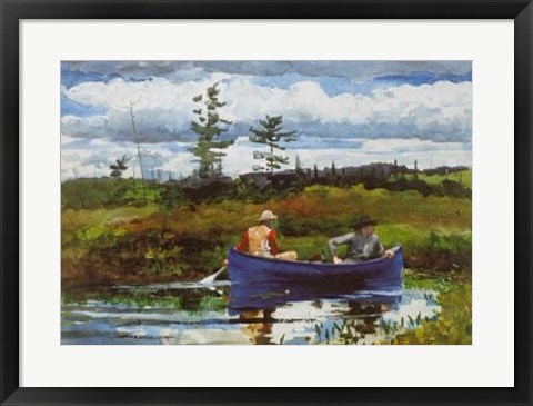 Framed Blue Boat Print