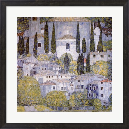 Framed Church at Cassone on garda Print