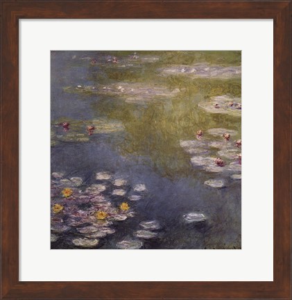 Framed Waterlilies at Giverny Print