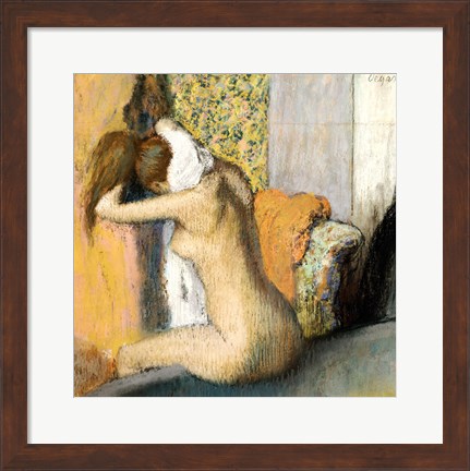 Framed After the Bath, Woman Drying her Neck Print