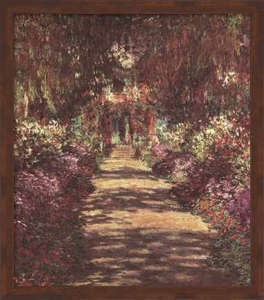 Framed Pathway in Monet&#39;s Garden at Giverny, c.1902 Print