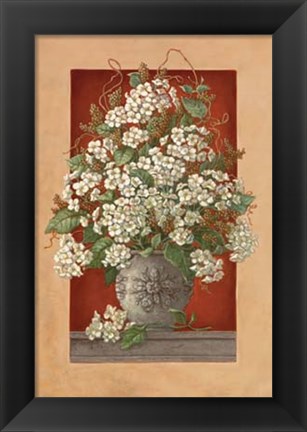 Framed Hydrangeas En Rouge Print