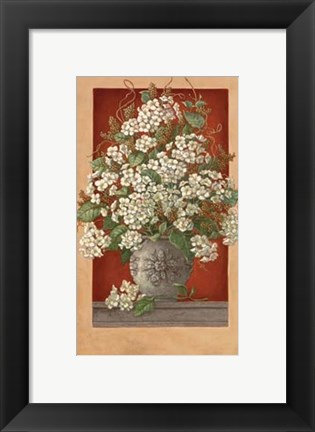 Framed Hydrangeas En Rouge Print