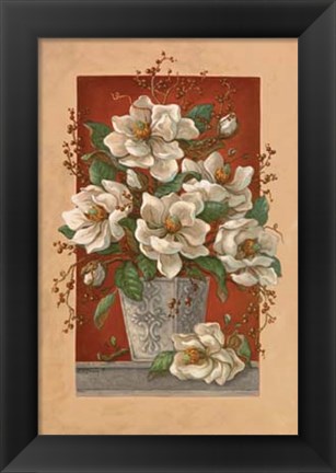 Framed Magnolias En Rouge Print