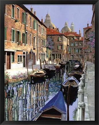 Framed La Barche Sul Canale Print