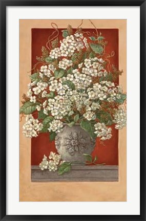 Framed Hydrangeas En Rouge Print