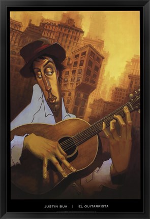 Framed El Guitarrista Print