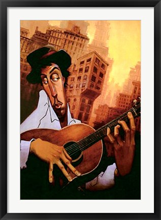 Framed El Guitarrista Print