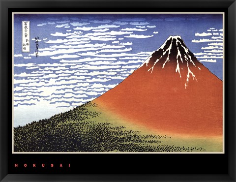 Framed Red Fuji/Fine Wind, Clear Morning Print