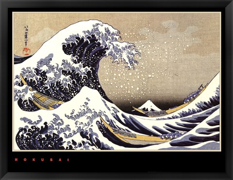 Framed Great Wave off Kanagawa, c.1830 Print