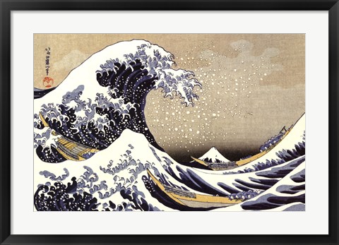 Framed Great Wave off Kanagawa, c.1830 Print