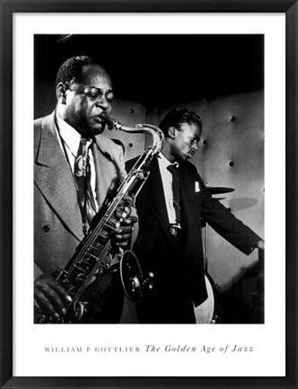 Framed Coleman Hawkins and Miles Davis Print