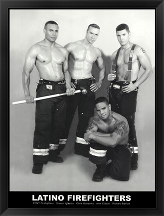 Framed Latino Firefighters Print