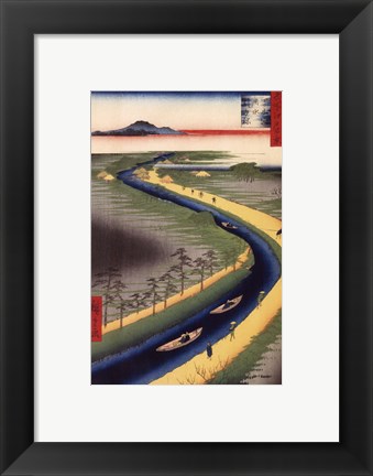 Framed Towboats Along Yotsugi-Dori Canal (mini) Print