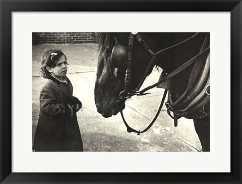 Framed Girl with Horse Print