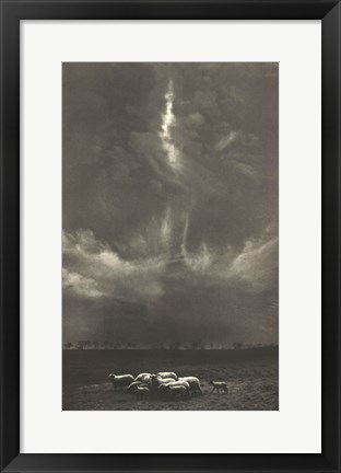 Framed Sheep Under Cloud Print