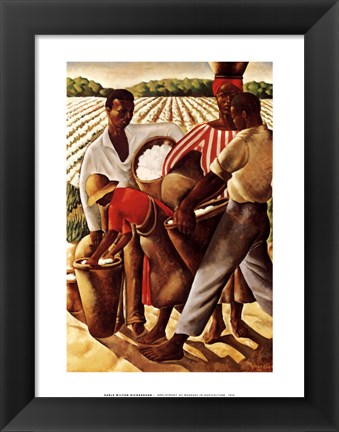 Framed Employment of Negroes in Agriculture, 1934 (AKA: Cotton Pickers) (mini) Print