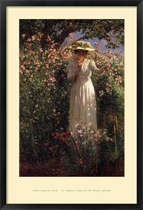 Framed Summer&#39;s Day in the Flower Garden Print