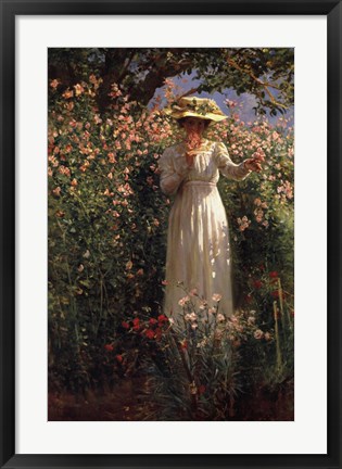 Framed Summer&#39;s Day in the Flower Garden Print