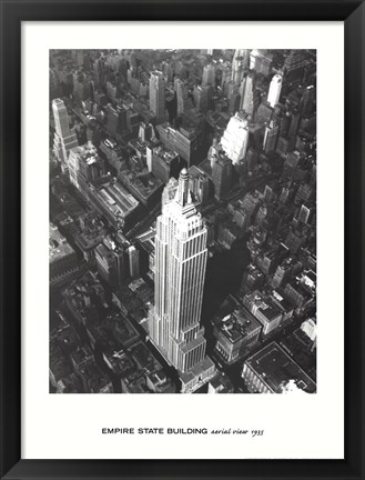 Framed Empire State Building, Aerial View, 1935 Print