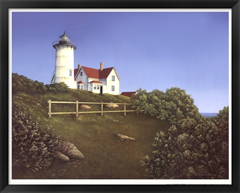 Framed Wood&#39;s Hole Lighthouse Print