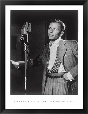 Framed Frank Sinatra (with microphone) Print