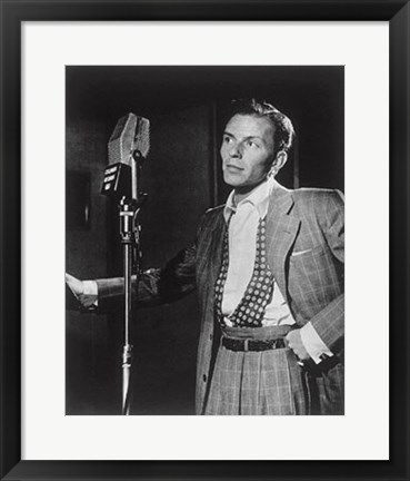 Framed Frank Sinatra (with microphone) Print